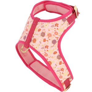Accent Fashion Metallic Adjustable Dog Harness, Delicate Pink Flowers, Small: 16-20-in chest