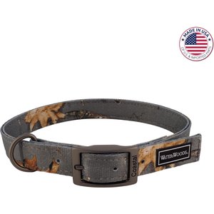 Water & Woods Double-Ply Patterned Hound Dog Collar, Country Roots Evergreen, Medium: 18-in neck, 1-in wide