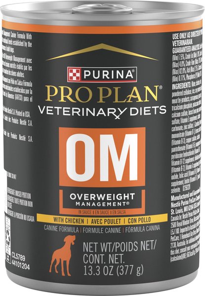 Purina Pro Plan Veterinary Diets OM Overweight Management Wet Dog Food, 13.3-oz, case of 12 slide 1 of 10