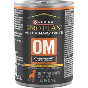 Purina Pro Plan Veterinary Diets OM Overweight Management Wet Dog Food, 13.3-oz, case of 12