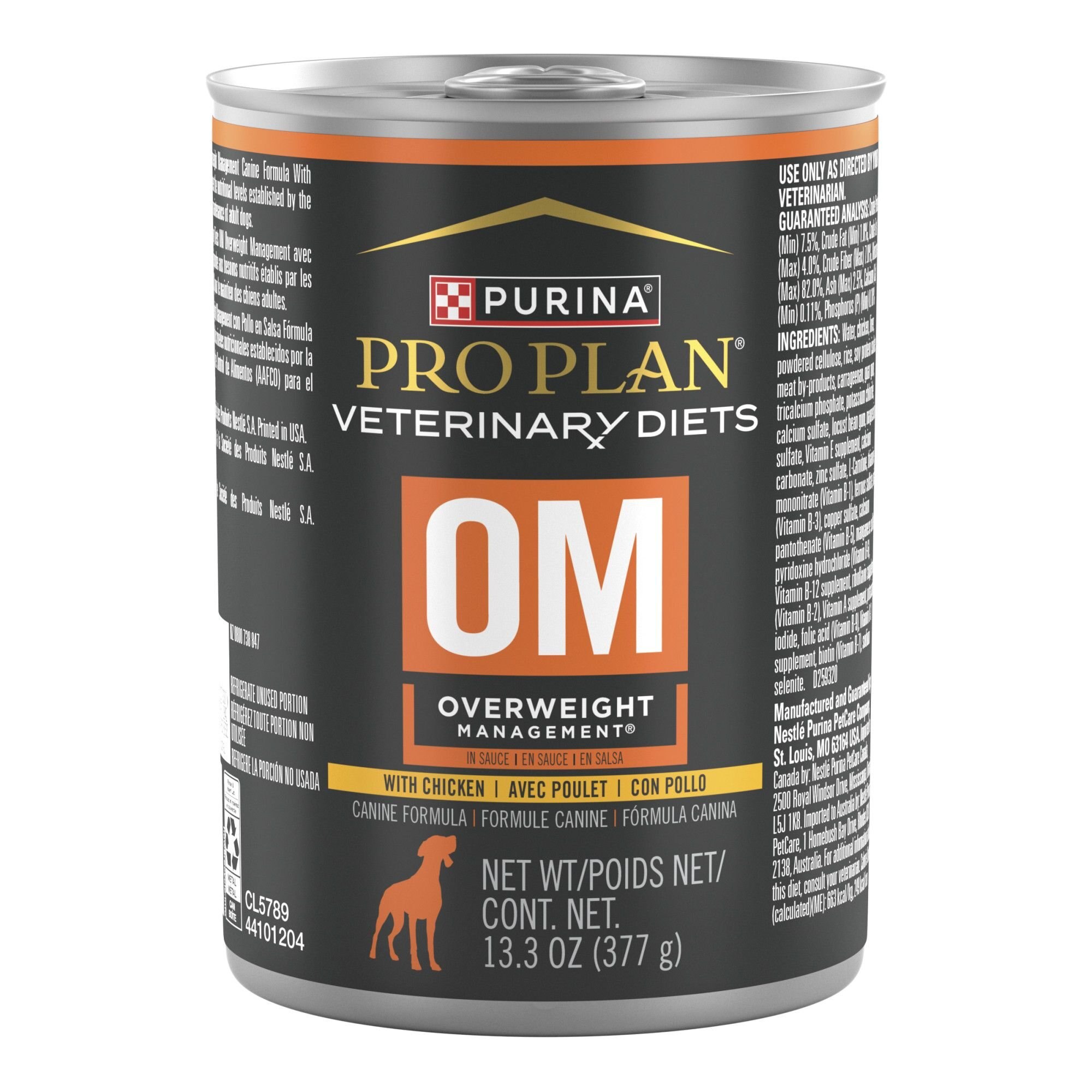 Is the Purina RX OM Overweight dog food canine wet a pate or solid wet