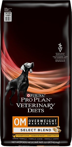 Purina Pro Plan Veterinary Diets OM Overweight Management Select Blend Chicken Flavor Dry Dog Food, 32-lb bag slide 1 of 11