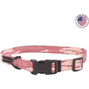Water & Woods Adjustable Dog Collar, Bottomland Pink, Medium: 14-20-in neck, 1-in wide