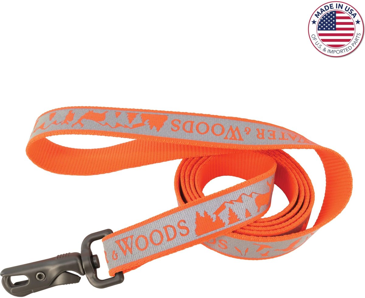 WATER & WOODS Reflective Dog Leash, Water & Woods Orange