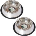 Iconic Pet Stainless Steel Non-Skid Dog & Cat Bowl, 2 count, 1-cup