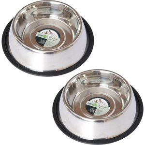 Iconic Pet Stainless Steel Non-Skid Dog & Cat Bowl, 2 count, 2-cup