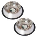 Iconic Pet Stainless Steel Non-Skid Dog & Cat Bowl, 2 count, 3-cup