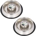 Iconic Pet Slow Feed Stainless Steel Dog & Cat Bowl, 2 count, Medium