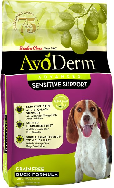 AvoDerm Natural Grain-Free Sensitive Support Duck Recipe Adult Dry Dog Food, 22-lb bag slide 1 of 7