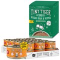 Tiny Tiger Chunks in Gravy Turkey Canned Food + Lickables Senior Formula Tuna & Chicken Recipe Bisque Cat Treat & Topper