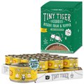 Tiny Tiger Chunks in EXTRA Gravy Chicken Canned Food + Lickables Senior Formula Tuna & Chicken Recipe Bisque Cat Treat & Topper