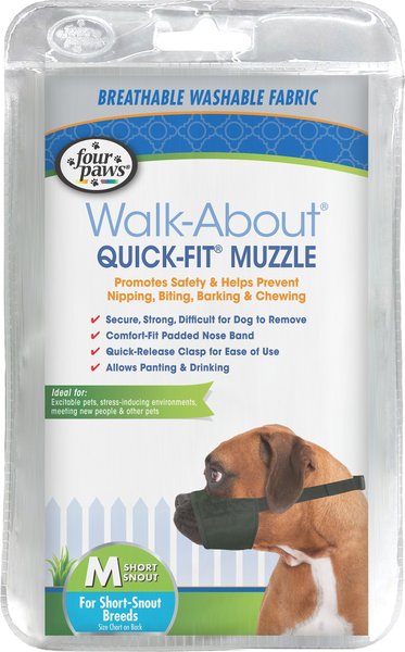 Four Paws Walk-About Quick-Fit Dog Muzzle, M (Short Snout Breeds) slide 1 of 10