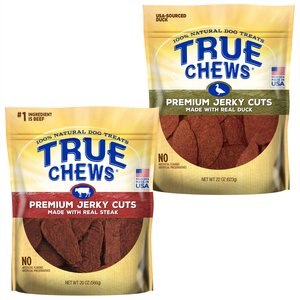 True Chews Premium Jerky Cuts with Real Sirloin Steak + Jerky Cuts with Real Duck Dog Treats