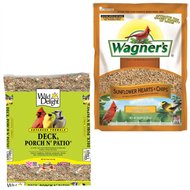 Wild Delight Deck, Porch N' Patio, 5-lb bag + Wagner's Sunflower Hearts & Chips Wild Bird Food, 6-lb bag