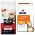 World's Best Unscented Litter + Hill's Prescription Diet c/d Multicare Urinary Care with Chicken Dry Cat Food