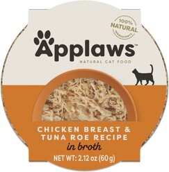 Applaws Tender Chicken Breast with Tuna Roe in Broth Pot, 2.21-oz, case of 18