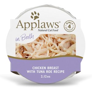 Applaws Tender Chicken Breast w/ Tuna Roe in Broth Pot, 2.21-oz, case of 18