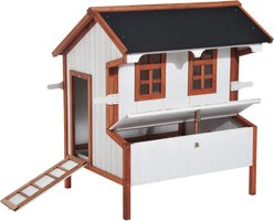PawHut 47-in Chicken Coop Wooden Chicken House Rabbit Hutch Raised Poultry Cage