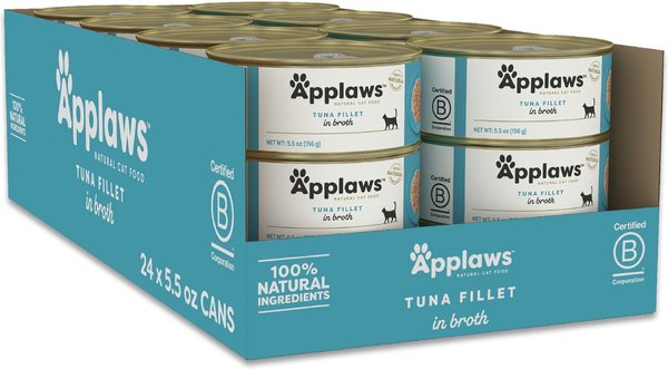 APPLAWS Tuna Fillet Canned Cat Food 5.5 oz case of 24 Chewy