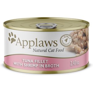Applaws Tuna Fillet with Shrimp Canned Cat Food, 2.47-oz, case of 24