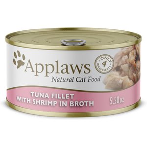 Applaws Tuna Fillet with Shrimp Canned Cat Food, 5.5-oz, case of 24