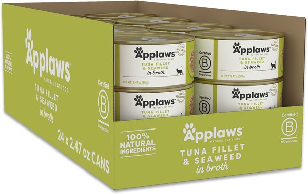 Applaws Tuna Fillet with Seaweed Canned Cat Food, 2.47-oz, case of 24 slide 1 of 7