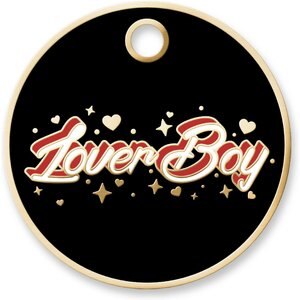 Trill Paws LoverBoy Personalized Circle Cat & Dog ID Tag