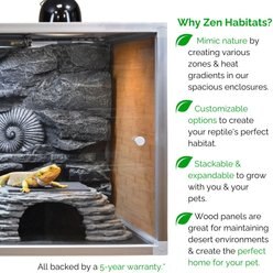 Zen Habitats Meridian Enclosure with Wood Panels Reptile Habitat, Bamboo slide 2 of 7