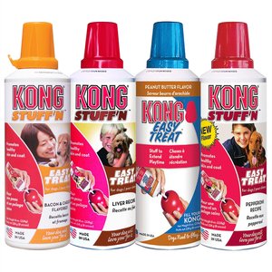 Variety Pack - KONG Stuff'N Easy Treat Liver Recipe, Peanut Butter Recipe, Pepperoni Recipe and Bacon & Cheese Flavors