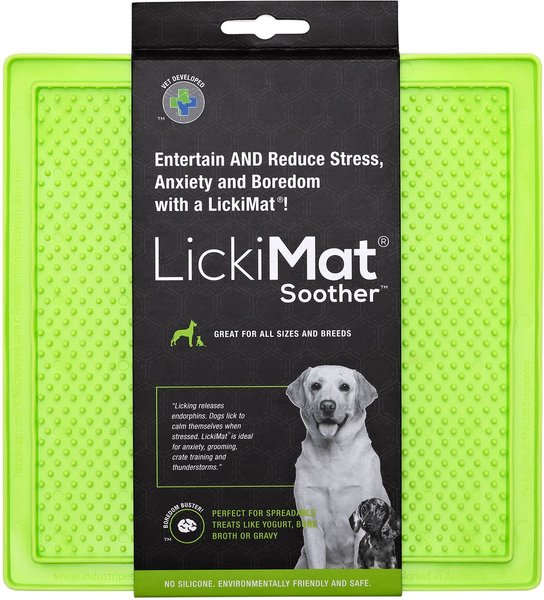 LickiMat Classic Soother Slow Feeder Dog Lick Mat, Green slide 1 of 6