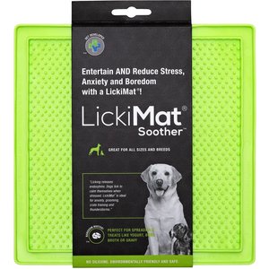 LickiMat Classic Soother Slow Feeder Dog Lick Mat, Green, Standard