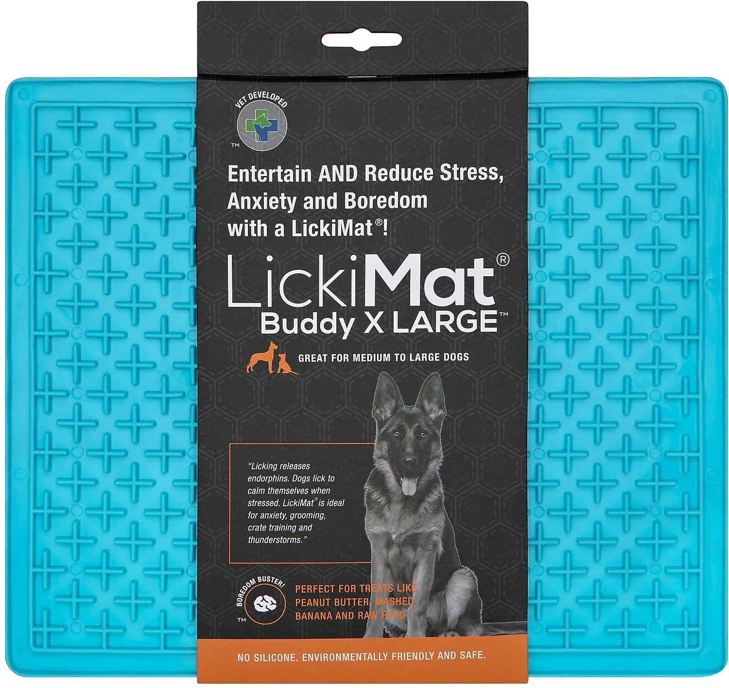 LICKIMAT Buddy Slow Feeder Dog Lick Mat Turquoise X Large Chewy LICKIMAT Buddy Slow Feeder Dog Lick Mat Turquoise X Large Chewy