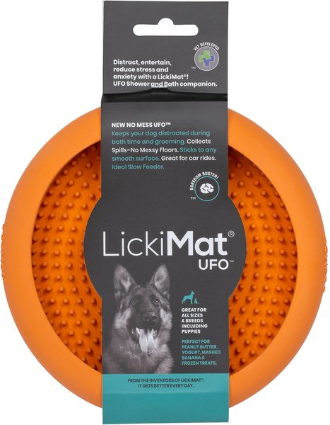 LickiMat UFO Slow Feeder Dog Bowl, Orange, Standard slide 1 of 8
