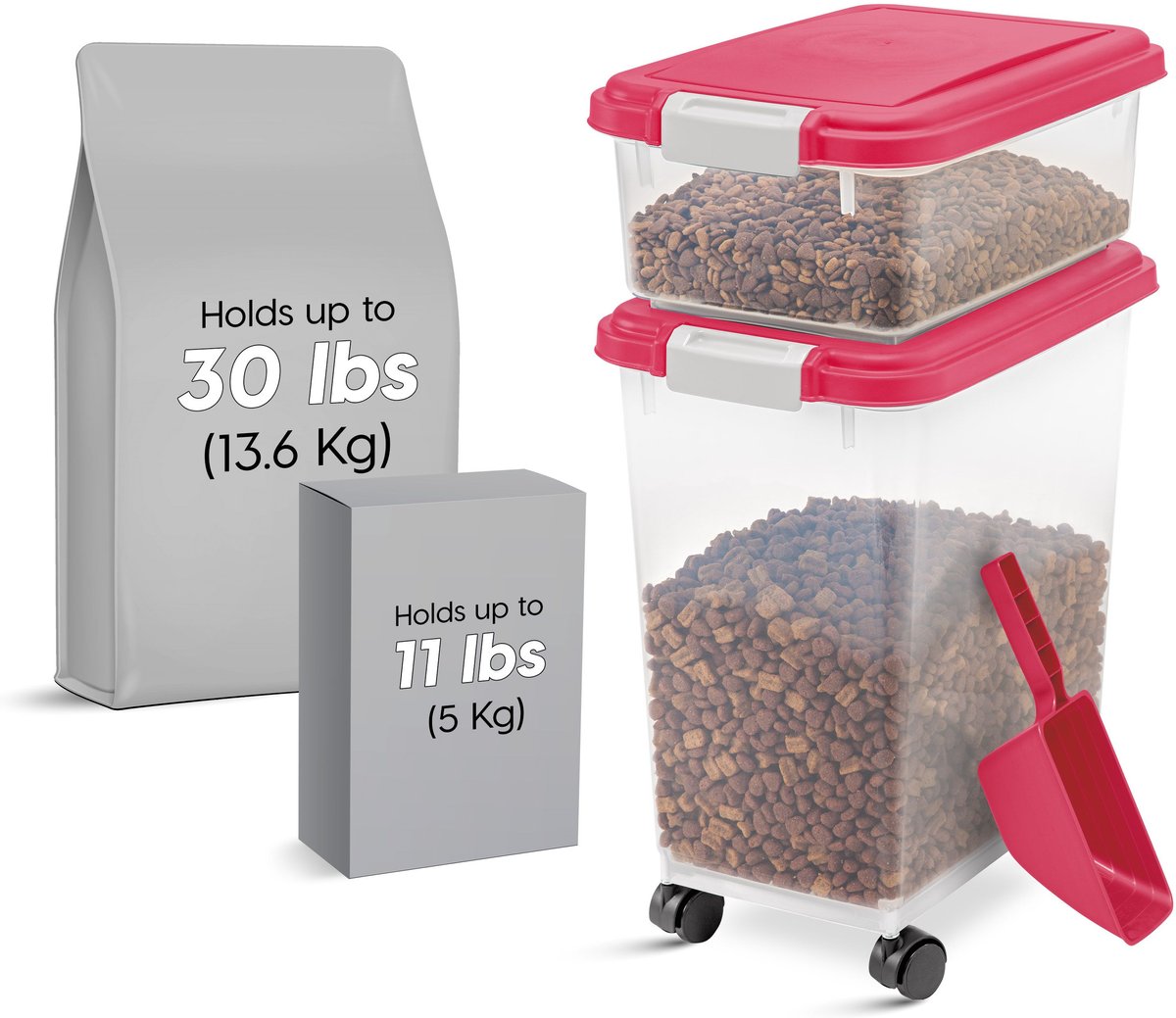 Iris airtight food storage outlet container & scoop combo