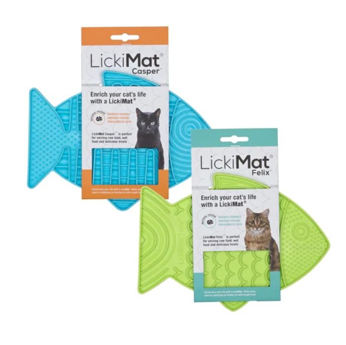 LickiMat Variety Pack Slow Feeder Cat Lick Mat, Green & Turquoise, 2 count