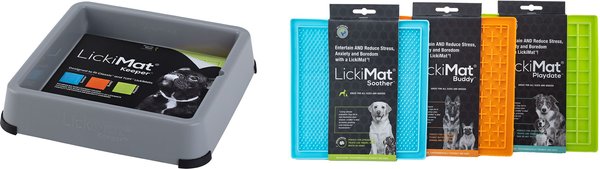 LICKIMAT X Large Breed Buddy Dog Lick Mat, Dog Calmer, Slow Feeder, Anxiety  Reliever Alternative to Puzzle Toys, Slow Feeding Bowls. Use Peanut