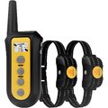 GroovyPets 650 Yard Auto Anti-bark Remote Dog Training Shock Collar, Black, 2 Dog Kit