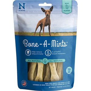 N-Bone Bone-A-Mints Mint Flavored Mini Dental Dog Treats, 16 count
