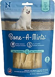 N-Bone Bone-A-Mints Mint Flavored Medium Dental Dog Treats, 6 count
