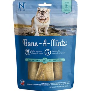 N-Bone Bone-A-Mints Mint Flavored Large Dental Dog Treats, 4 count