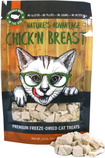 NATURE'S ADVANTAGE Chick'n Breast Cat Treats, 2.1-oz bag - Chewy.com