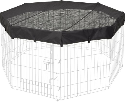 MidWest Exercise Pen Top Fabric Mesh Sunscreen Accessory, Octagonal Configuration, Black