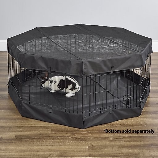 MidWest Exercise Pen Top Fabric Mesh Sunscreen Accessory, Octagonal Configuration, Black