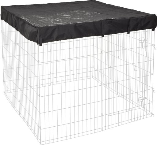MidWest Exercise Pen Top Fabric Mesh Sunscreen Accessory, Square Configuration, Black