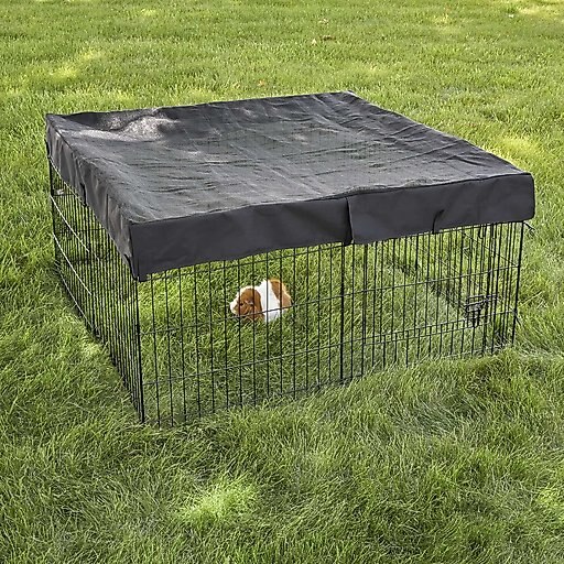 MidWest Exercise Pen Top Fabric Mesh Sunscreen Accessory, Square Configuration, Black
