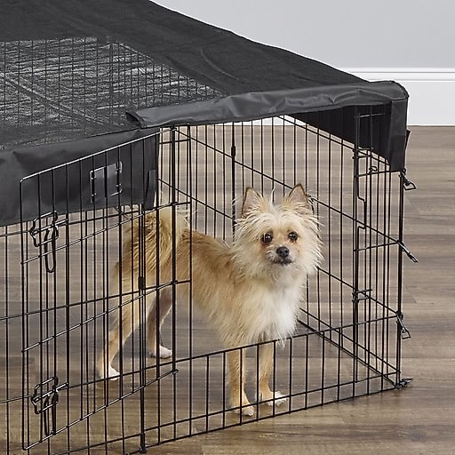 MidWest Exercise Pen Top Fabric Mesh Sunscreen Accessory, Square Configuration, Black