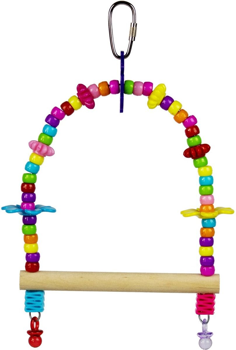SUPER BIRD CREATIONS Bead Swing Bird Toy, Small