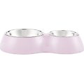 Dogit Double Diner Stainless Steel Dog Bowls, Pink, 2.15-cup