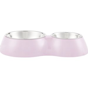 Dogit Double Diner Stainless Steel Dog Bowls, Pink, 2.15-cup