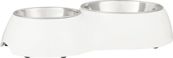Dogit Double Diner Stainless Steel Dog Bowls, White, 2.15-cup slide 1 of 3